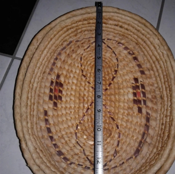 2 Boho Wicker Sea Grass Oval Wicker Baskets - Picture 7 of 7